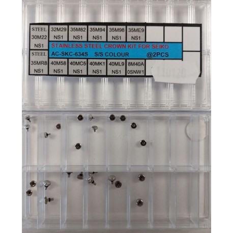 Set krunice za seiko srebrne