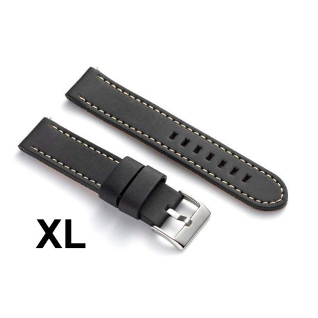 Kožni kaiš Diloy XL 20mm DIL384EL.1.22 Crni sa belim stepom