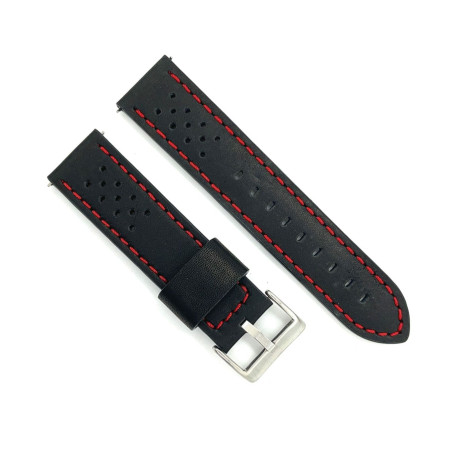 Kožni kaiš Diloy 24mm DIL380.1.6 Crni sa crvenim štepom