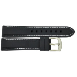 Silikonski kaiš 26mm Crna beli štep SK26.10